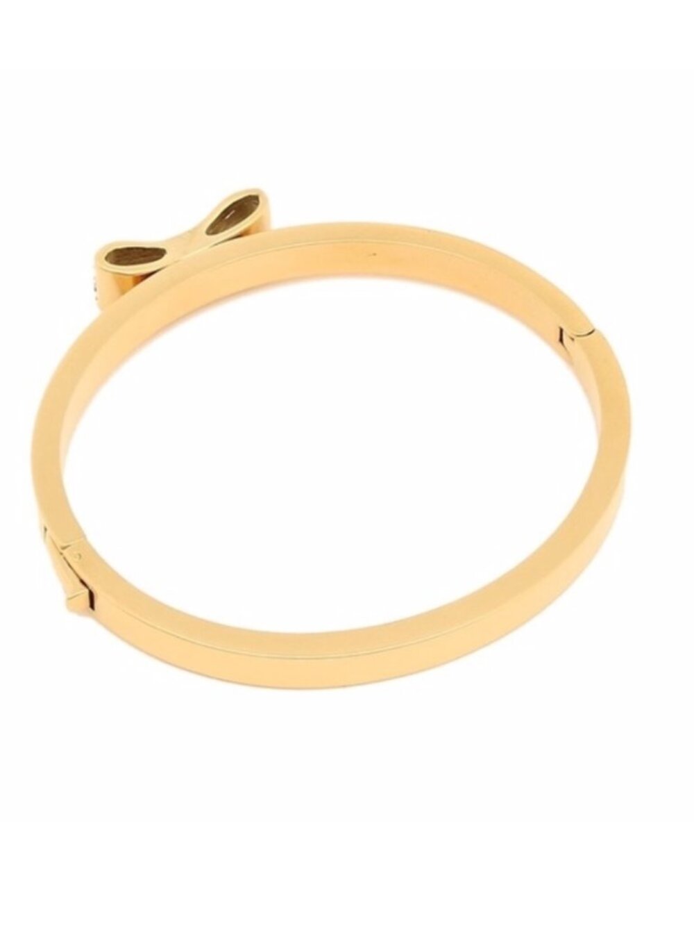 NWT~KATE SPADE~Gold "READY SET BOW" Pave Bangle Bracelet - Picture 2 of 2